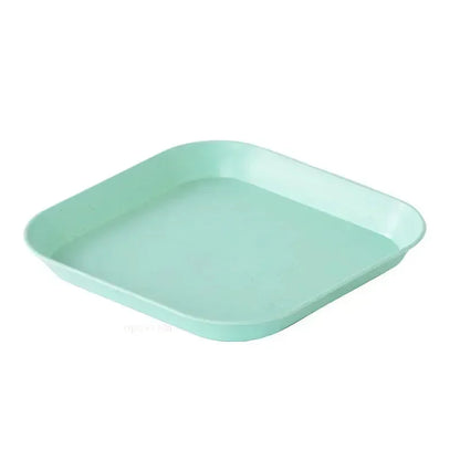 Solid Color Wheat Straw PP Plate Reusable Small Plates Dinner Dish Vegetable Fruit Cake Snacks Plate Tableware Home Supplies