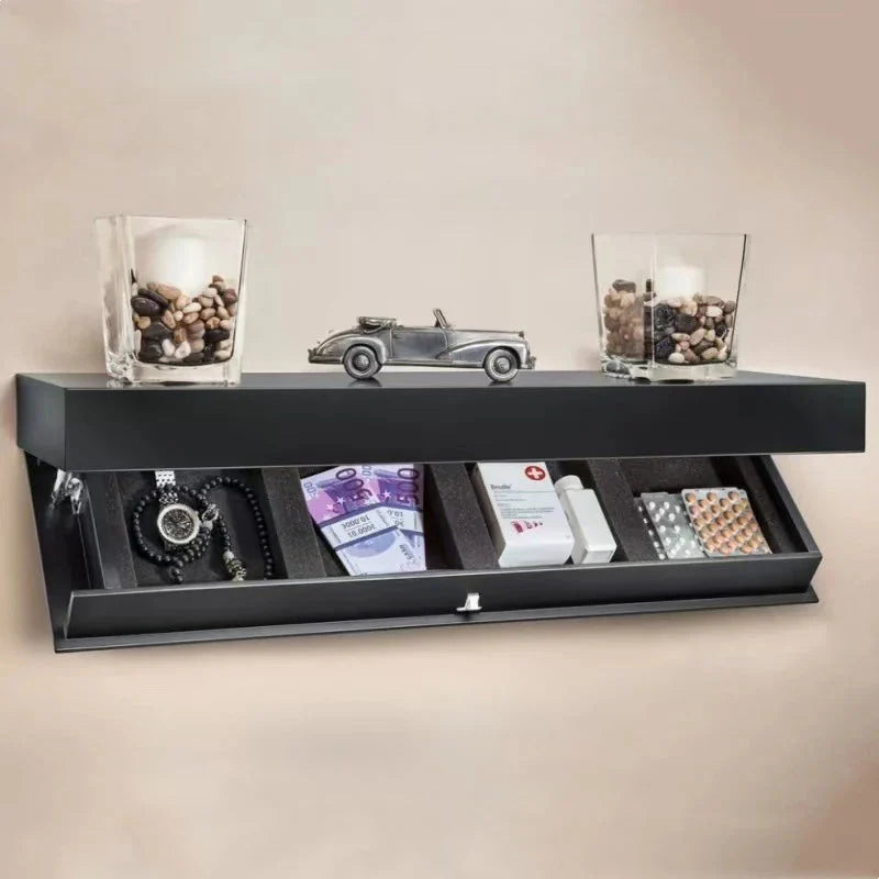 Solid Color Designer Shelf With Secret Compartment Concealed Floating Shelf Wall-Mounted Storage Solution Hidden Furniture