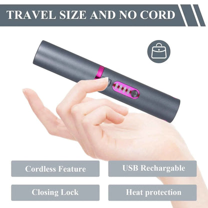 Portable Wireless Rechargeable Hair Straightening Iron Curling Iron