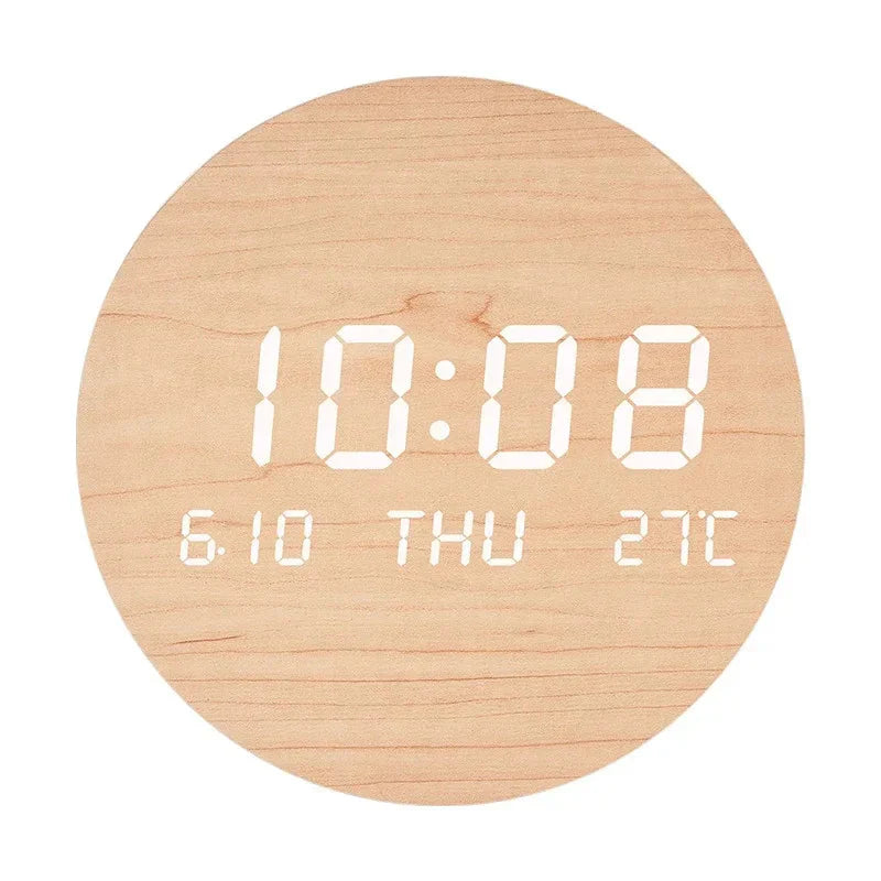 LED Digital Wall Clock Temperature Date Time Multi-function Display Living Room Home Bedroom Silent Clock Fashion Wall Clock