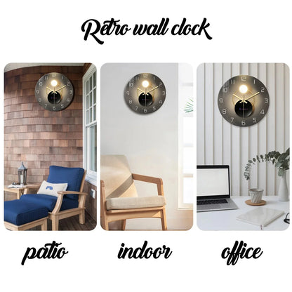 Light Luxury Simple Light and Shadow Flat Pattern Tempered Glass Wall Clock Living Room Bedroom Kitchen Home Decoration Wall Clock Silent Quartz Clock Holiday Gift 12 Inches 14 Inches 16inch (Without Batteries)
