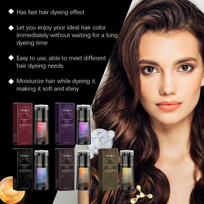 Hair Dye Shampoo for Gray White Hair Coverage 3 in 1 Light Brown DIY Herbal Ingredients Natural Hair Color Shampoo for Women Men