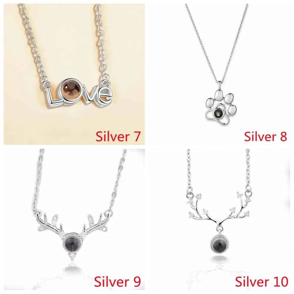 New Letter Necklace 100 Languages I Love You Projection Pendant Necklace Women Jewelry Collier Femme Bijoux Best Friends Gifts