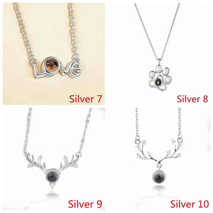 New Letter Necklace 100 Languages I Love You Projection Pendant Necklace Women Jewelry Collier Femme Bijoux Best Friends Gifts