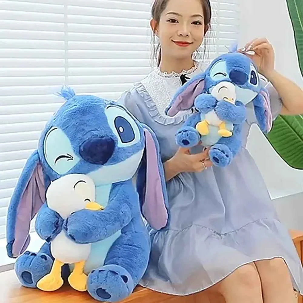 Disney Cute Stitching Duck Plush Toy Kawaii Cartoon Anime Plush Doll Sleep Pillow Soothing Toy Boy and Girl Birthday Gifts