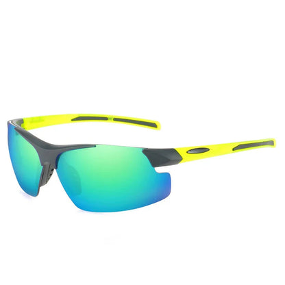 Men Sports Sunglasses Riding Mirror Wind Frameless Glasses Driving Dazzle Colour Outdoor Motorcycle Running Fishing Travel