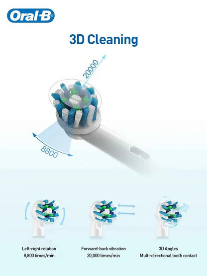 Oral B Electric Toothbrush Pro600 3D Action Daily Clean Pressure Sensor Gum Care Waterproof Rechargeable 7-Day Battery Life