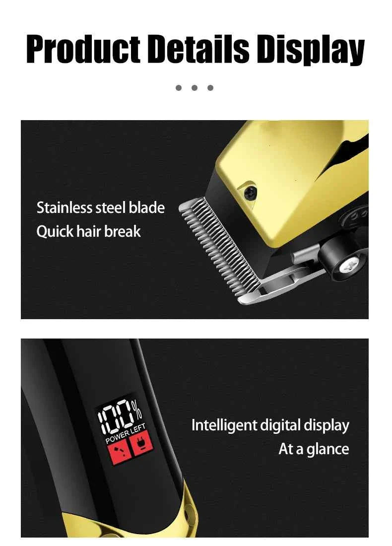USB Rechargeable Hair Clippers for Men, Three-piece Set with Oil Head and Electric Trimmers, Ideal for Home Use