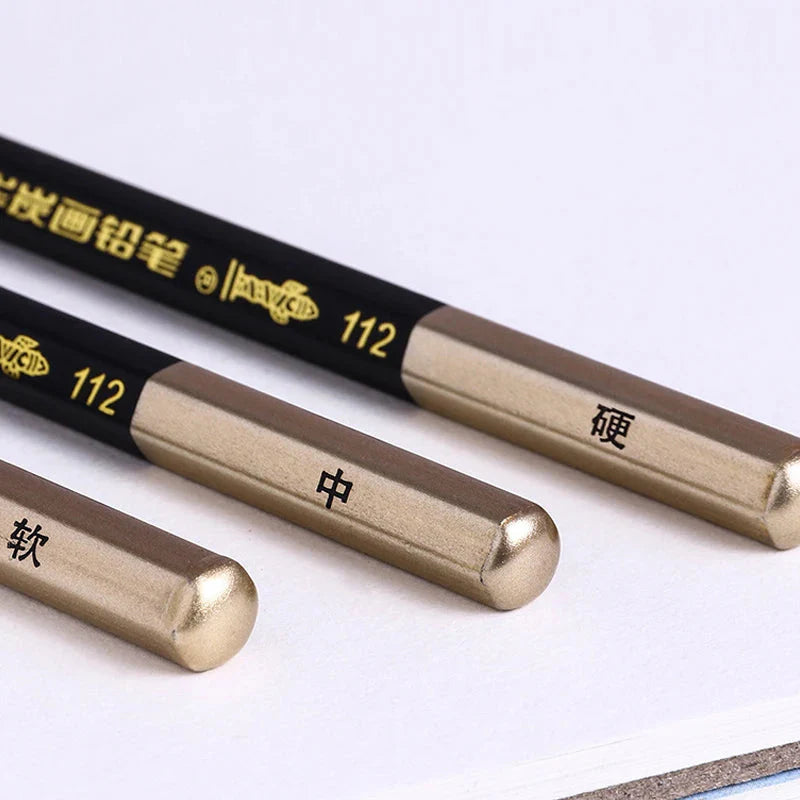 Specialized Sketch Charcoal pencils,Hard,Neutral,Soft Refills,Drawing Pencils,Art Student,Master Fine Arts Supplies 12pcs Box