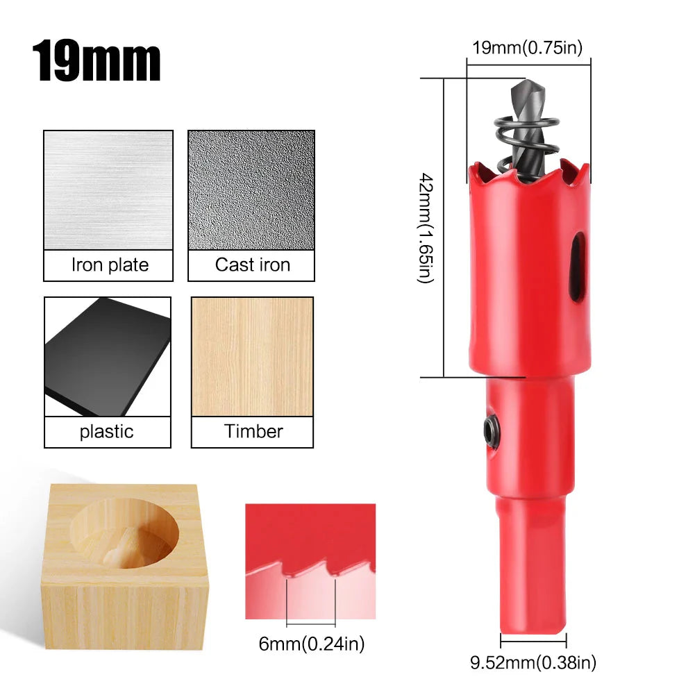 1pc 15-200mm M42 Bi-Metal Hole Saw HSS Drill Bit for Metal Iron Aluminum Stainless Plastic DIY Wood Cutter Tools