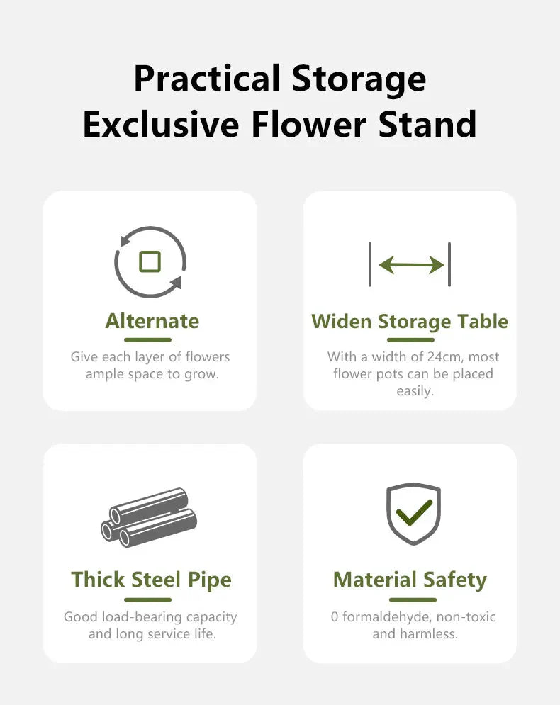 Plant Stand and Flower Stand Storage Shelf 4/5/6 Tier Flower Shelf Planter Rack Storage Organizer Display Indoor Garden Balcony