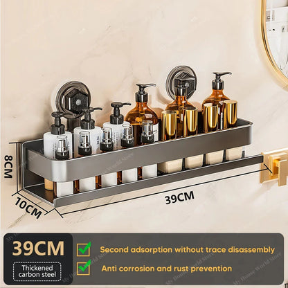 Shower Suction Cup Shelf Storage Shelf Home Organizer Shelf Holder Bathroom Organizer Suction Cup Wall Mounted Storage Rack