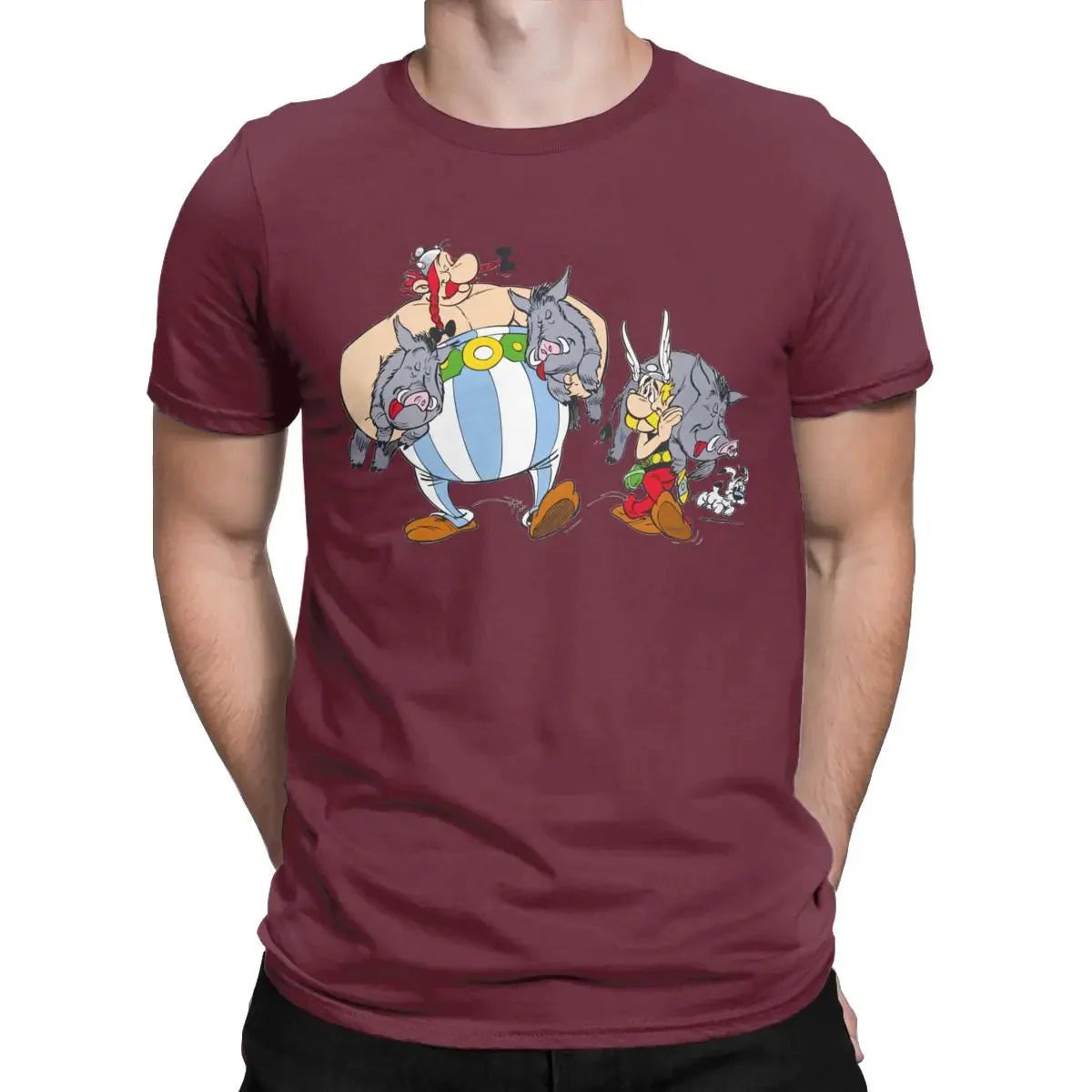 Men T-Shirts Asteriks And Obeliks With Bor Cool 100% Cotton Tees Short Sleeve T Shirt Round Neck Tops Classic