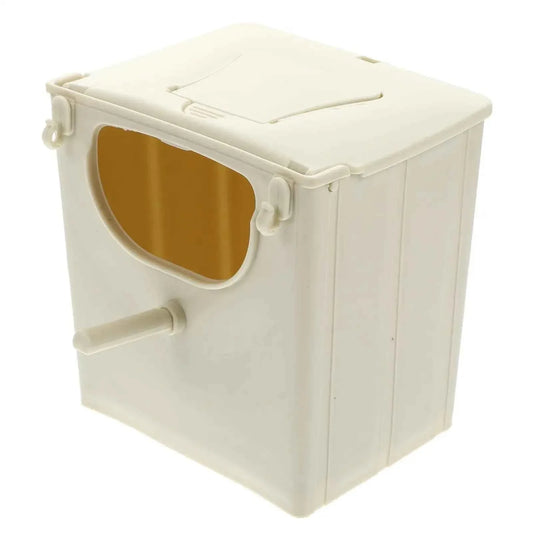 Bird Breeding Nest Plastic House for Parakeets Love Birds Parrots Easy Clean Hinged Cover Yellow Tone Nesting Box Bird Cage