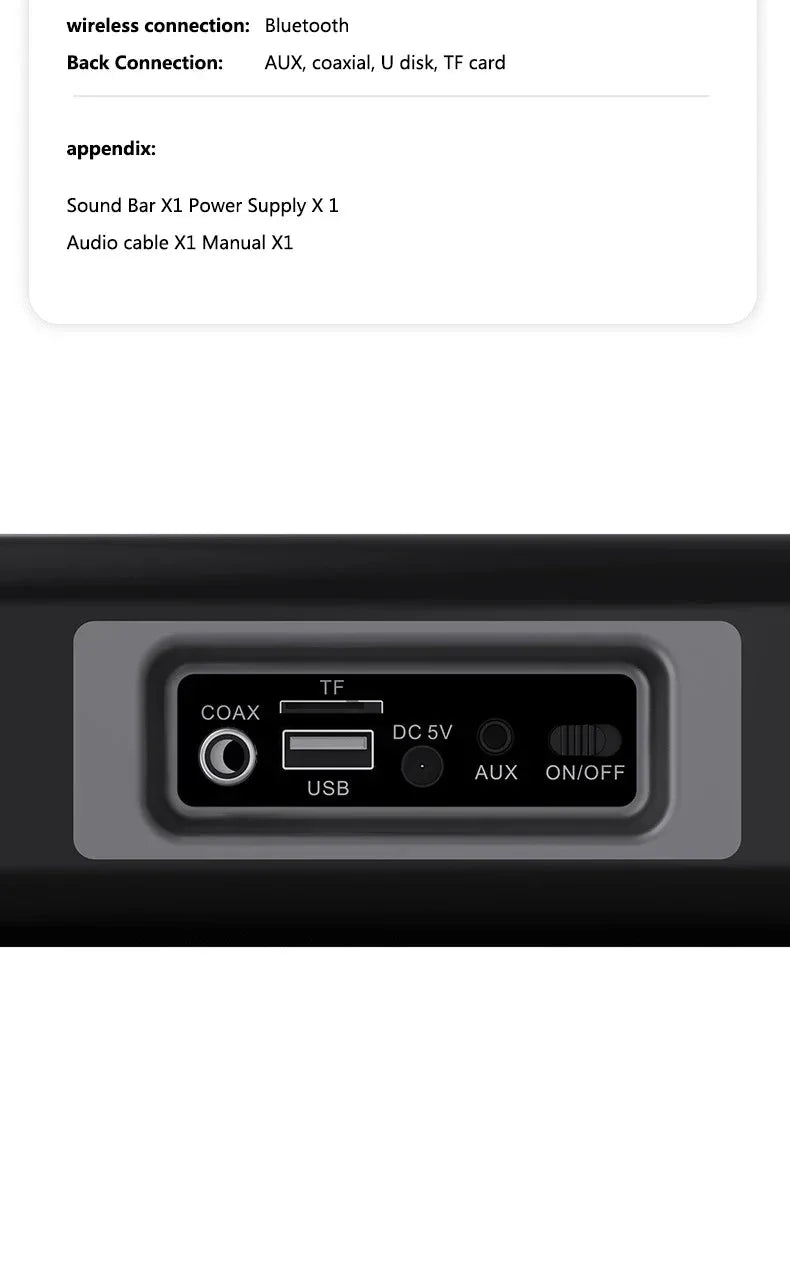 2025 6D surround sound home theater speaker system mobile phone bass wireless Bluetooth speaker long TV soundbar speaker TF/AUX