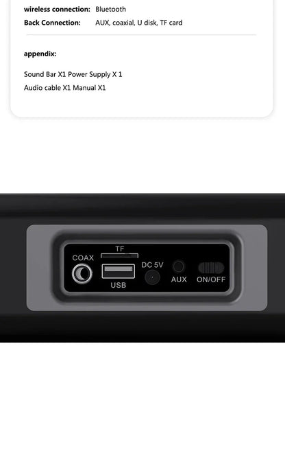 2025 6D surround sound home theater speaker system mobile phone bass wireless Bluetooth speaker long TV soundbar speaker TF/AUX