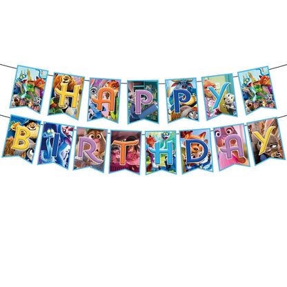 Zootopia Theme Party Supplies Nick Judy Birthday Decoration Balloon Set Tableware Kit Banner Plates Gifts Bags Keychains Sticker