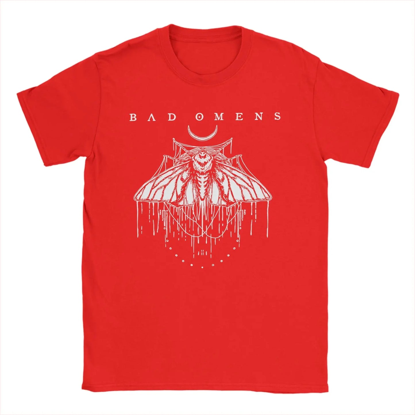 Men's T-Shirts Bad Omens Moth Casual 100% Cotton Tee Shirt Short Sleeve  T Shirt Round Collar Tops Big Size