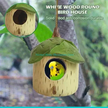 H7BF Resins Birdhouse Decors for Small Bird Nesting Decors Garden Ornament