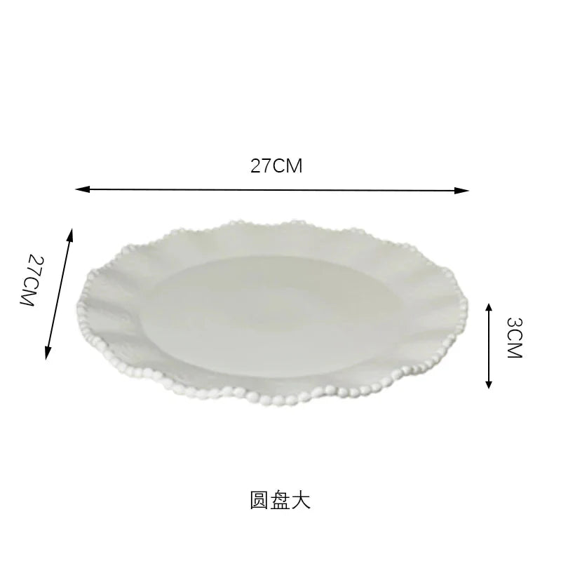Ceramic Pearl Plates & Bowls Set - Practical Breakfast Tableware, Perfect for Modern Home Dining & Daily Use