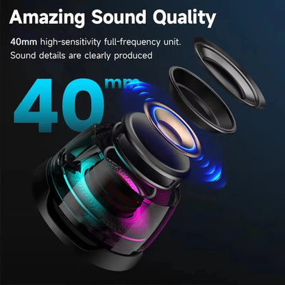 Magnetic Portable Bluetooth Speaker Mini Sound Box HiFi Stereo Soundbar Wireless Loudspeaker with LED Color Light Phone Holder