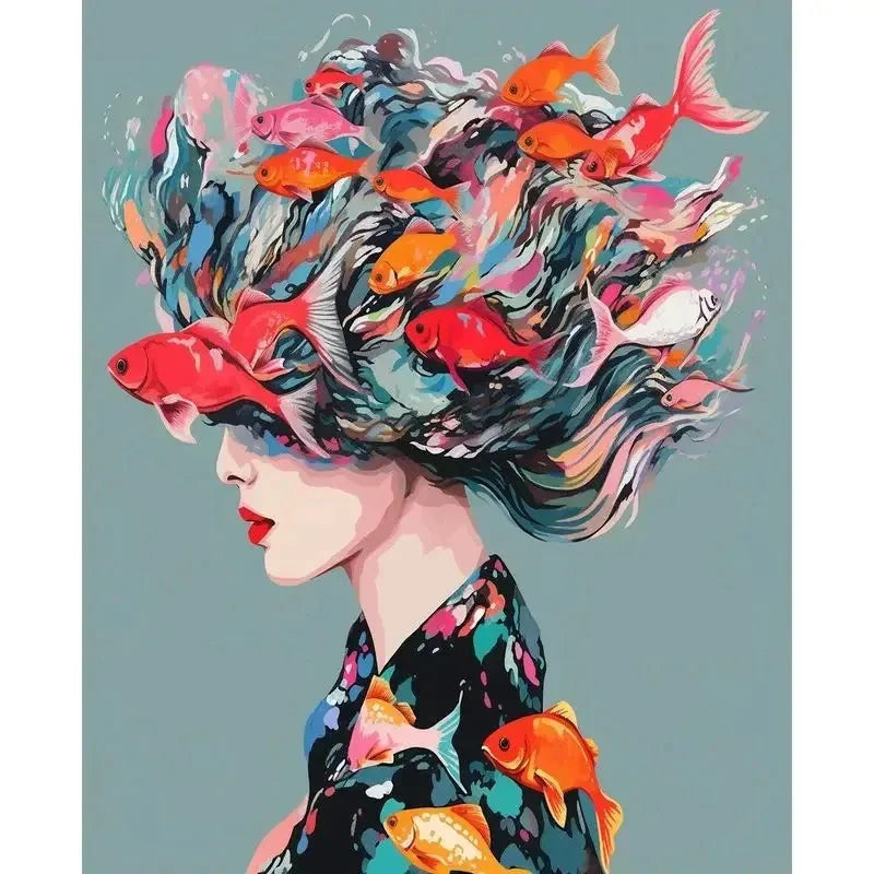 Paint By Number Woman Drawing on Canvas HandPainted Art Gift DIY Pictures By Number Flower Girl Kits Home Decoration