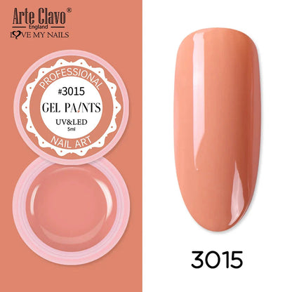 Arte Clavo Painting Gel 72 Colors 5ml Professional Nail Paint Color Gel Polish For Nail Art UV Gel Lacquer Gel Top Coat Manicure