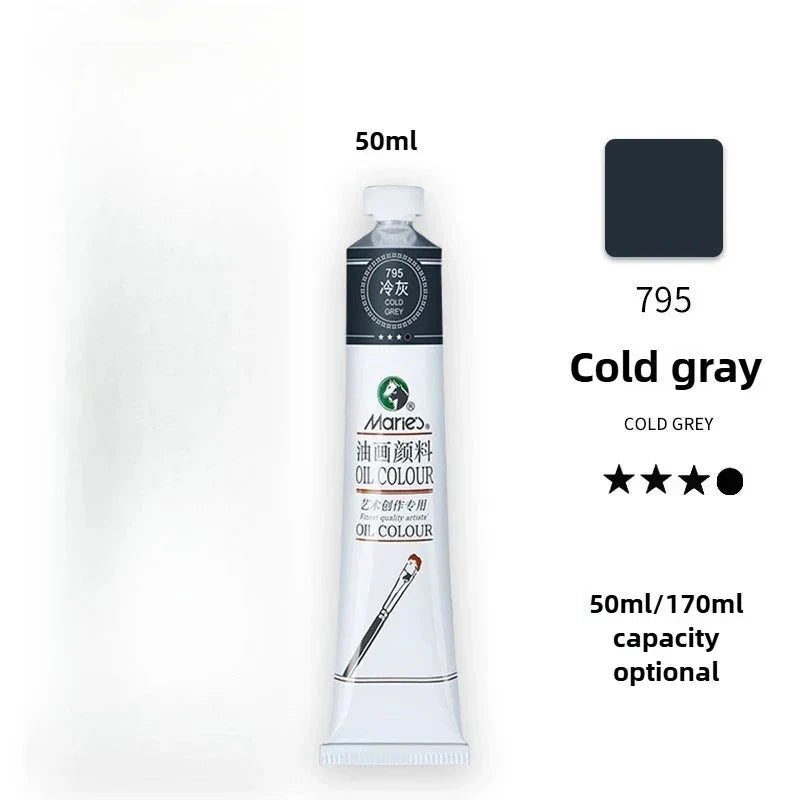Maries Oil Paint 50ML Oil Painting Art Creation Pigment Large Oil Paint Paint Single Commonly Used 24 Colors