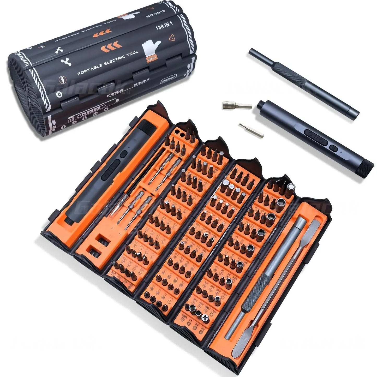 138 in 1 Electric Precision Screwdriver Set Mini Repair Tool Kit with 122 Magnetic Phillips Torx Bits for iPhone Watch Camera PC