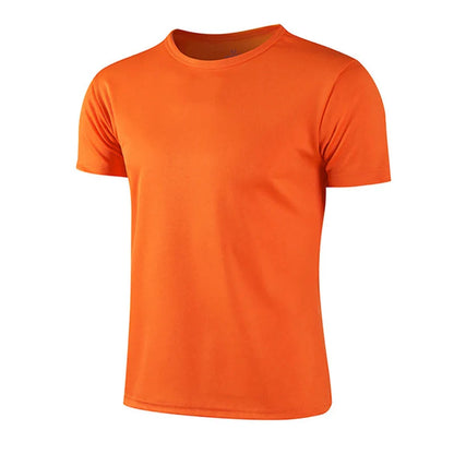 Mens T-shirt Print Casual Exercise Tops Outdoor Jogging Marathon Clothing Summer Quick-Drying Mesh Tees Daily Cycling Sportswear