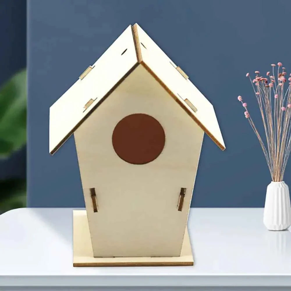 Easy To Assemble Wooden Bird Nest Hous DIY Natural Aesthetic Hanging Birdhouse Decoration Hummingbird Cages Outdoor