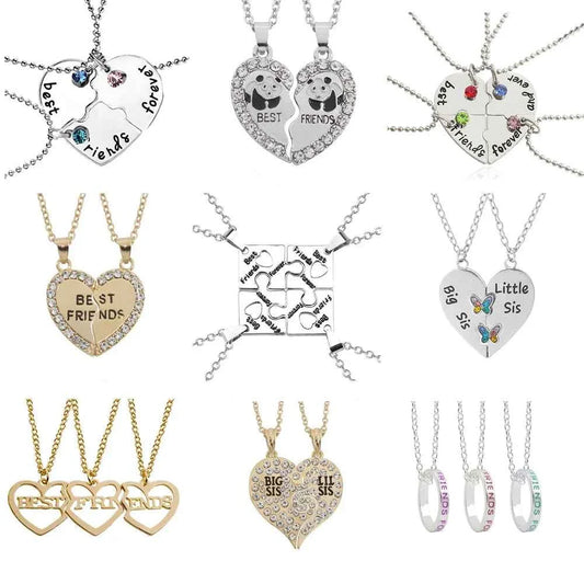 New Best Friends Necklace For Women Girls Broken Heart Puzzle Musical Note Pendant Necklaces BFF Friendship Forever Jewelry Gift