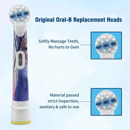 Oral B Children Electric Toothbrush Heads Frozen Utral Soft Tooth Brush Heads Round Brush Heads 2/3/4 hedas for 3-12 years old