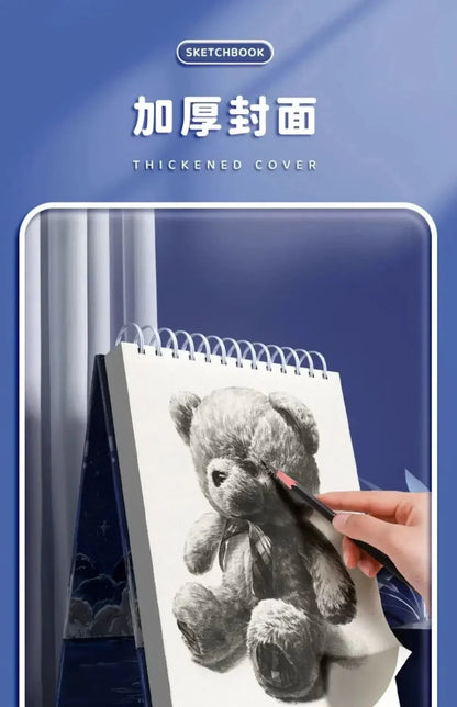 A4 Professional Sketchbook: Ultra-Thick Paper, 16K Painting Diary Notebook, Essential Art School Supplies, Ideal for Pencil Sket