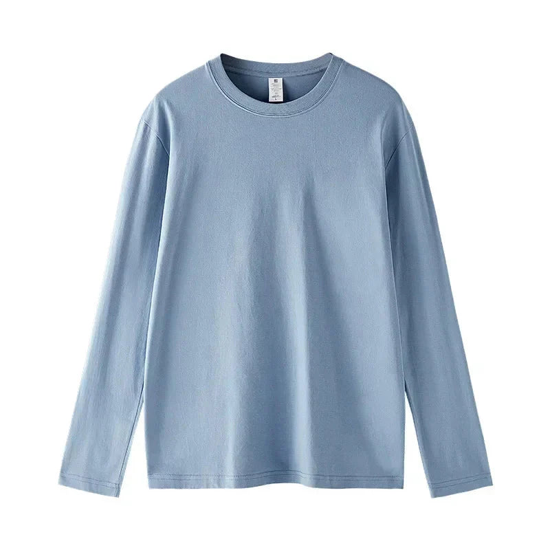 MRMT 2026 Brand New Mens T Shirt Combed Cotton Loose Tide Round Neck Long-Sleeved Men t-Shirt Pure Bottoming Top Tees Shirt