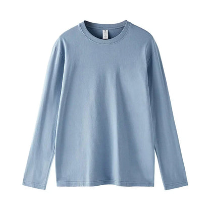 MRMT 2026 Brand New Mens T Shirt Combed Cotton Loose Tide Round Neck Long-Sleeved Men t-Shirt Pure Bottoming Top Tees Shirt