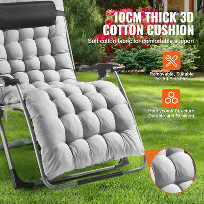 SucceBuy Zero Gravity Chair Zero Gravity Recliner Lounge Chair Adjustable Anti Gravity Chair with Cushion Footrest and Cupholder