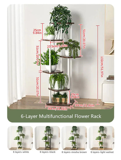 Plant Stand and Flower Stand Storage Shelf 4/5/6 Tier Flower Shelf Planter Rack Storage Organizer Display Indoor Garden Balcony