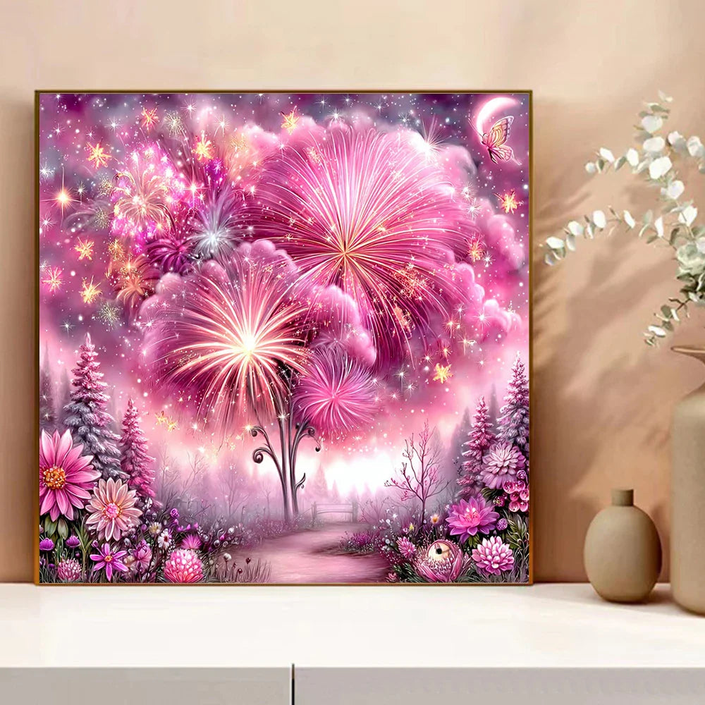 EverShine Drawing By Numbers Set Landscape Paint Kit For Adults Colorful Fireworks Canvas Numbers Painting Flower New Year Gift