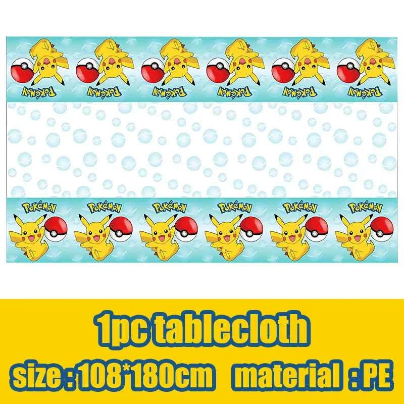 Pokemon Birthday Party Decorations Paper Tableware Plates Napkins Cups Pikachu Birthday Tablecloth Party Supplies Children Gifts