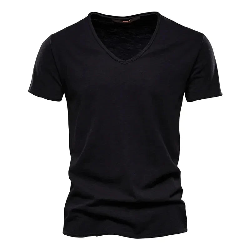 2025 New  Men T Shirt Tops V Neck Thin Short Sleeve Tees High Quality Men's Fashion Fitness Hot T-shirt For Men