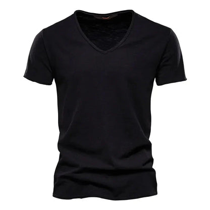 2025 New  Men T Shirt Tops V Neck Thin Short Sleeve Tees High Quality Men's Fashion Fitness Hot T-shirt For Men