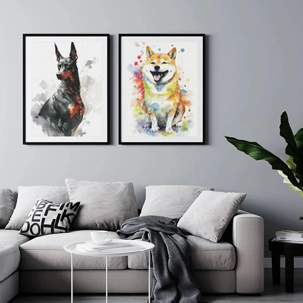 Animal Diamond Painting Graffiti Rhinestone Embroidery Dog Mosaic Cross Stitch Children Gift Art Handmade Home Decoration