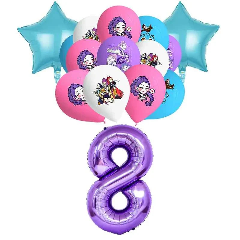 K-Pop Demon Hunters Birthday Decorations Girls Birthday Party Tableware Balloons Set Cup Plates Girls Favor Kpop Warriors Supply
