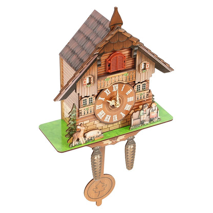 Wall Mount Clock Cuckoo Clock, Wood Cuckoo-Clock 7:00-21:00 Chime Time 25*10*50cm Pointers+Time Scales Display