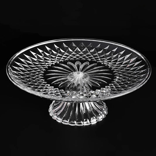 Acrylic Clear Serving Plates Fruit Dessert Salad Tray Cupcake Display Stand Round Dinner Plate Kitchen Supplies