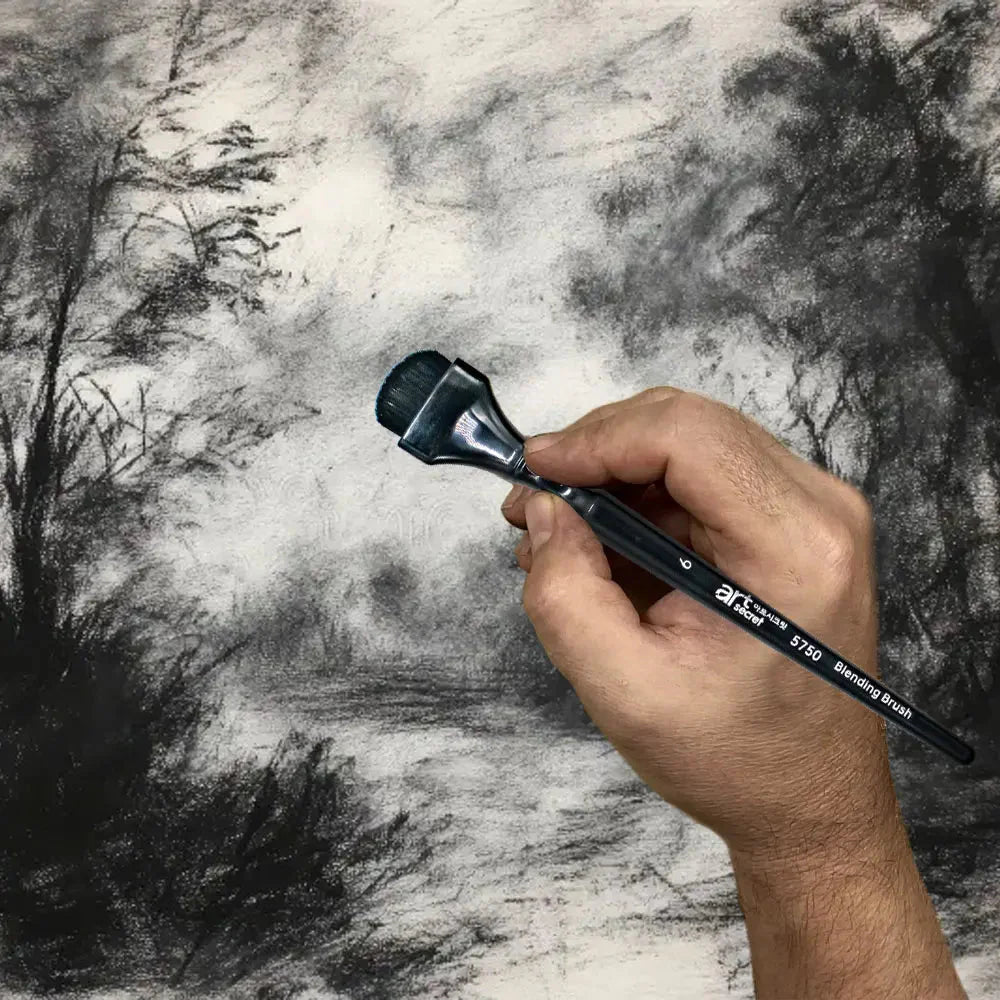 Artsecret Charcoal Drawing Blending Brushes Set for Painting Sketch Drawing Tools Charcoal Ink Blending Supplies