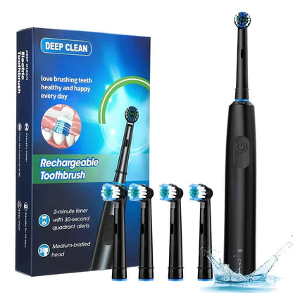 Electric ToothbrushRotating for Adults Deep Cleaning Teeth Tooth Brush Rechargeable Power Smart Timer with 8 Brush Heads