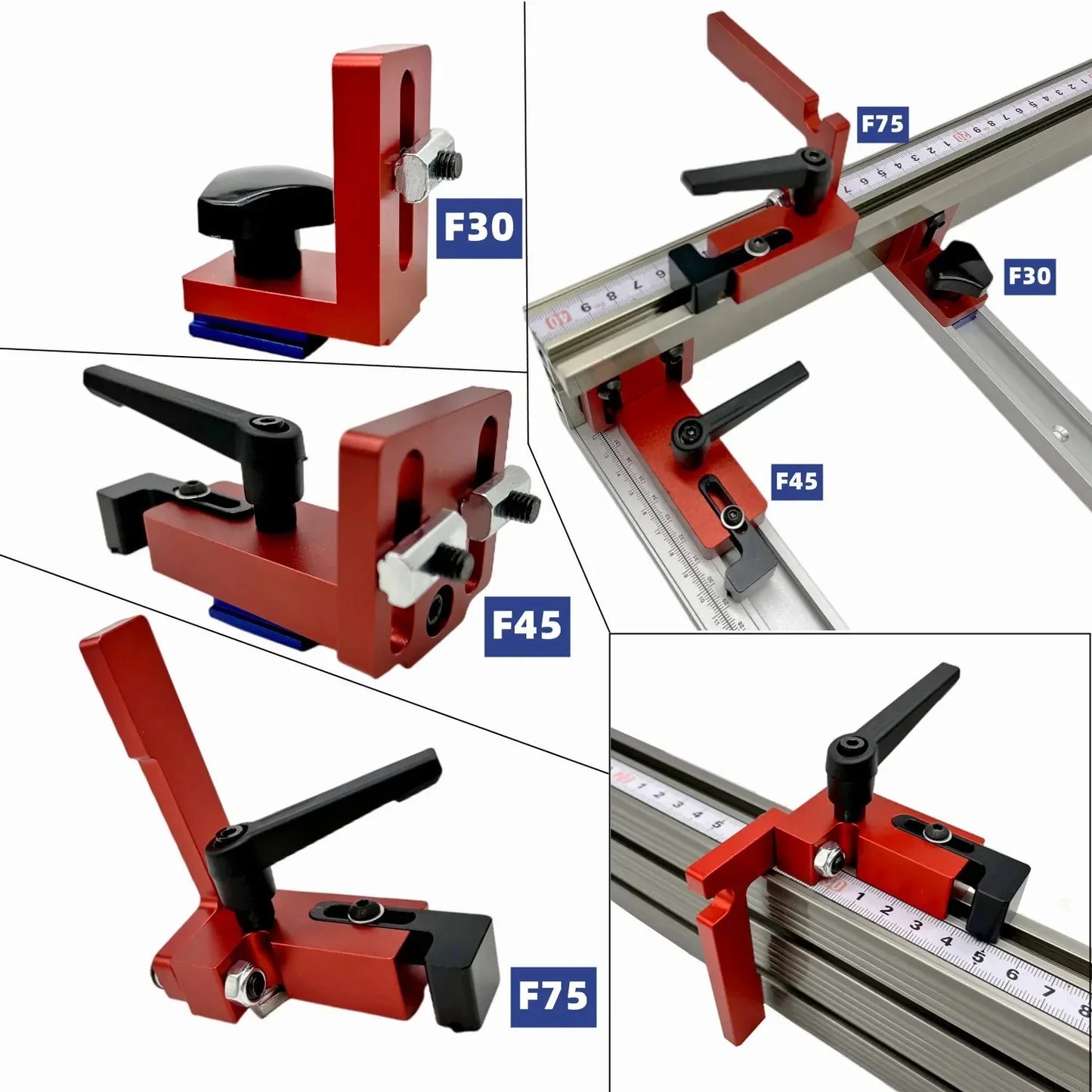 Router Table Fence Aluminum Multi T-Track Table Saw Profile Fence Woodworking T-Slot Miter Track Connector and Fence Stoppe