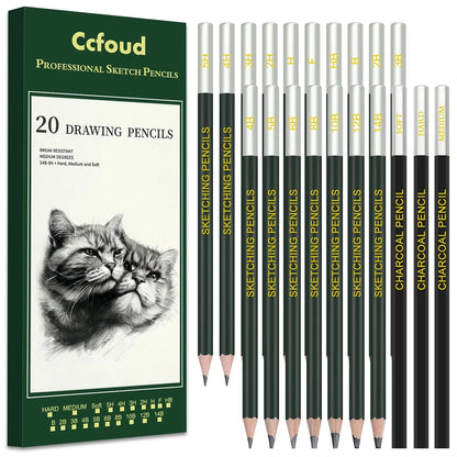 14-60 pcs Drawing Set Sketching Kit - Art Supplies,for Adults Artists with 3-Color Sketchbook,Graphite,Pastel,Charcoal Pencils